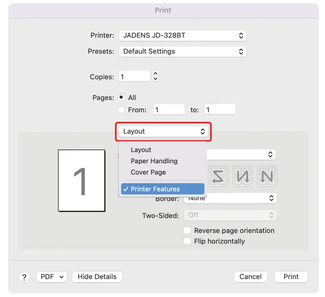 JADENS JD328BT x5 Bluetooth Shipping Label Printer - Figure 29