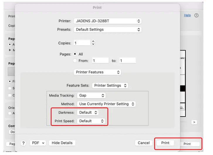 JADENS JD328BT x5 Bluetooth Shipping Label Printer - Figure 30