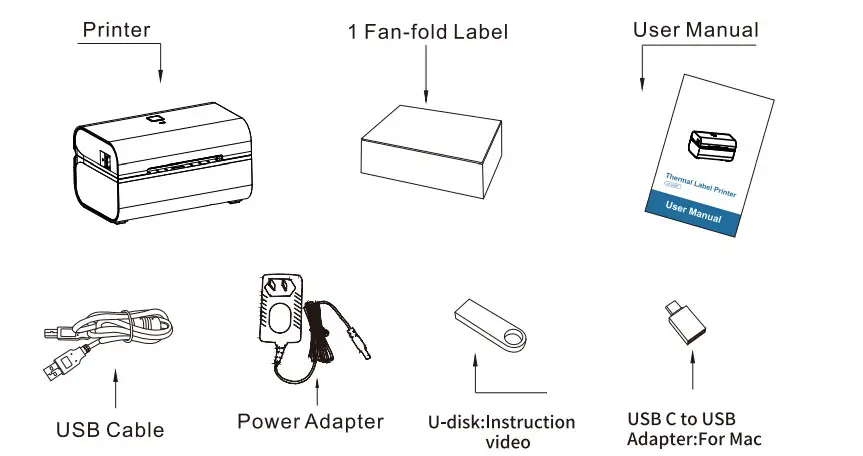 JADENS JD328BT x5 Bluetooth Shipping Label Printer - Figure 5