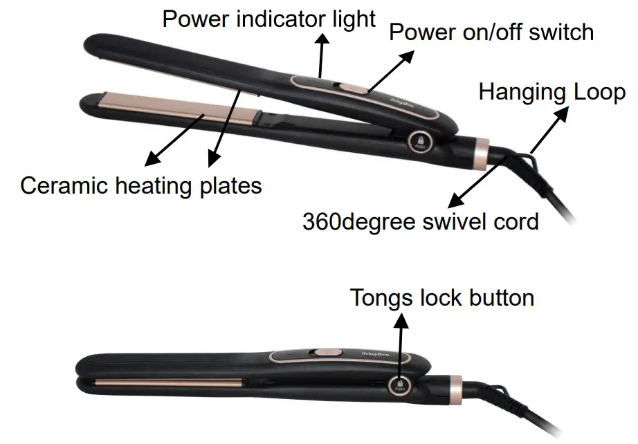 LIVING CO CL-HS513 Hair Straightener - Figure 1