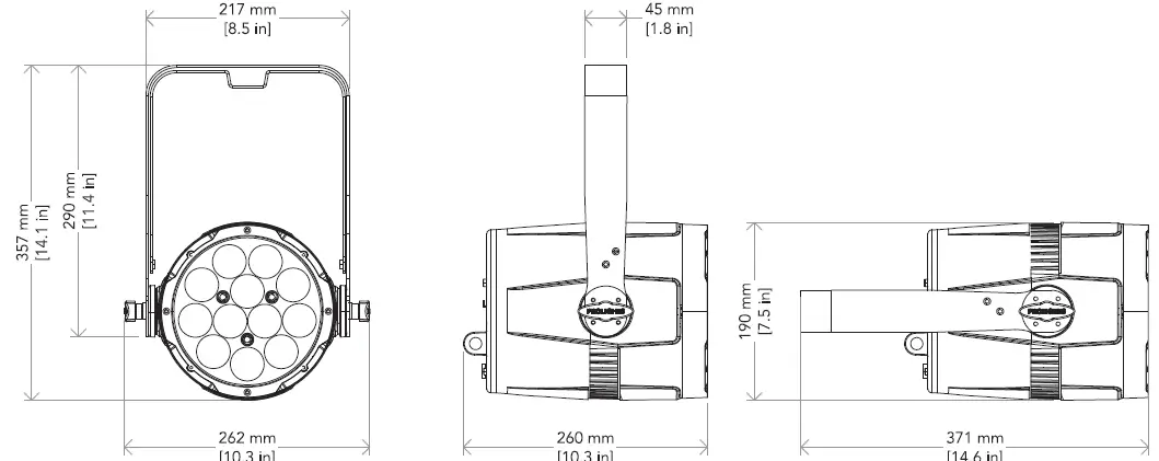 PROLIGHTS 12x10W RGBW FC LED compact zoom PAR 01