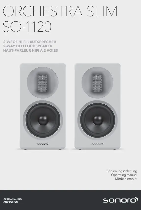 sonoro SO-1120 Orchestra Slim 2 Way HiFi Loudspeaker User Manual