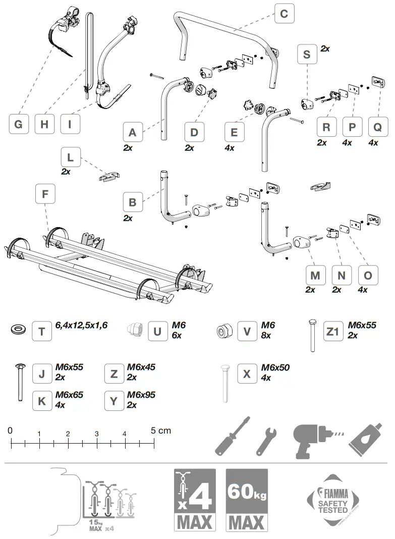 FIAMMA C L80 Bicycles Carrier - fig
