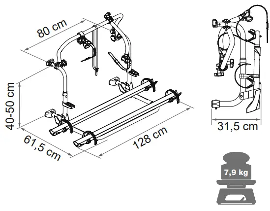 FIAMMA C L80 Bicycles Carrier - fig1