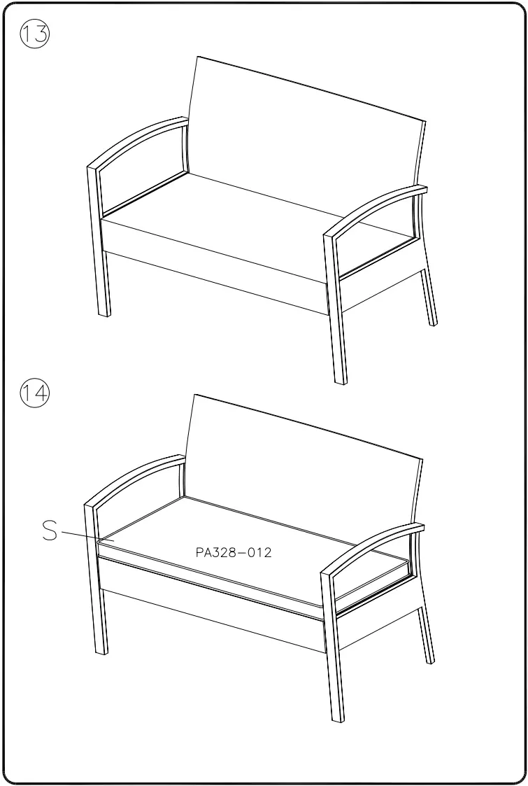 ASHLEY P328 080 Alina Outdoor Loveseat Chairs Table Set - fig 13