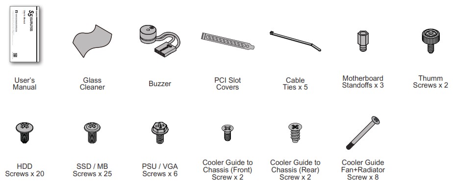 ZALMAN S5 Black ATX Mid Tower Gaming Case - Accessories