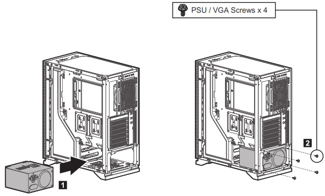 ZALMAN S5 Black ATX Mid Tower Gaming Case - Mounting the PSU 1