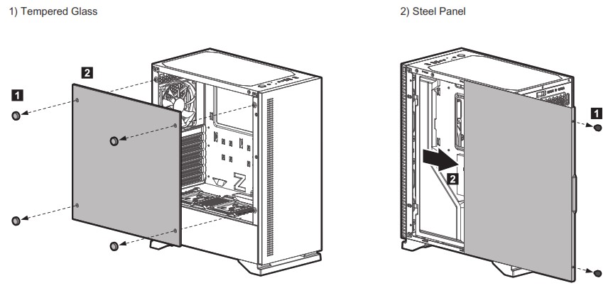 ZALMAN S5 Black ATX Mid Tower Gaming Case - Removing the side panels