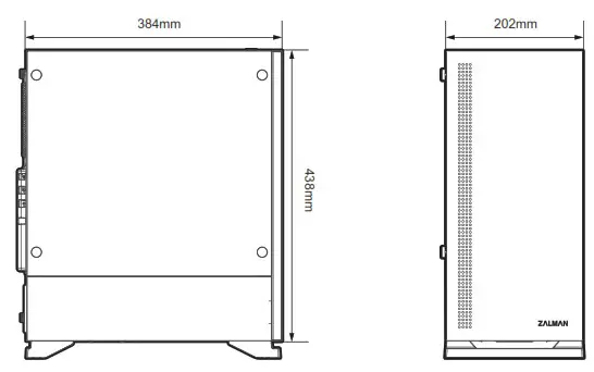ZALMAN S5 Black ATX Mid Tower Gaming Case - Specifications