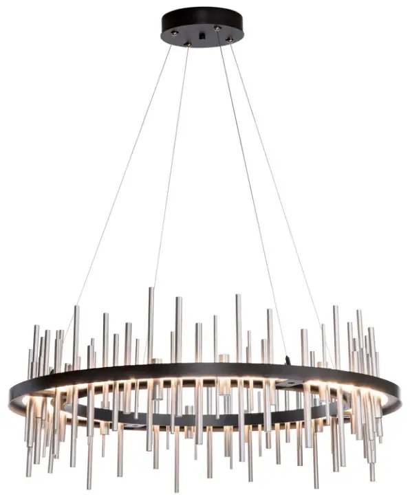 HUBBARDTON FORGE 139910-1004 LED 38 Inch Black-Vintage Platinum Pendant Ceiling Light