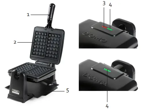 DOMO-DO9224w-Rotating-Waffle-Maker-FIG1