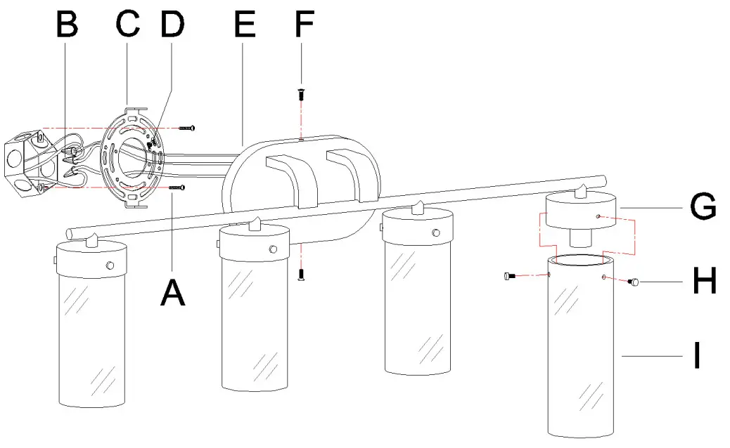 ZEVNI A04767W4 Conny 29 Inch Wide Black Vanity Light - fig1