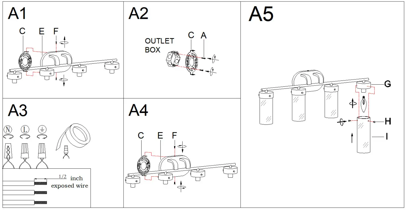 ZEVNI A04767W4 Conny 29 Inch Wide Black Vanity Light - fig2