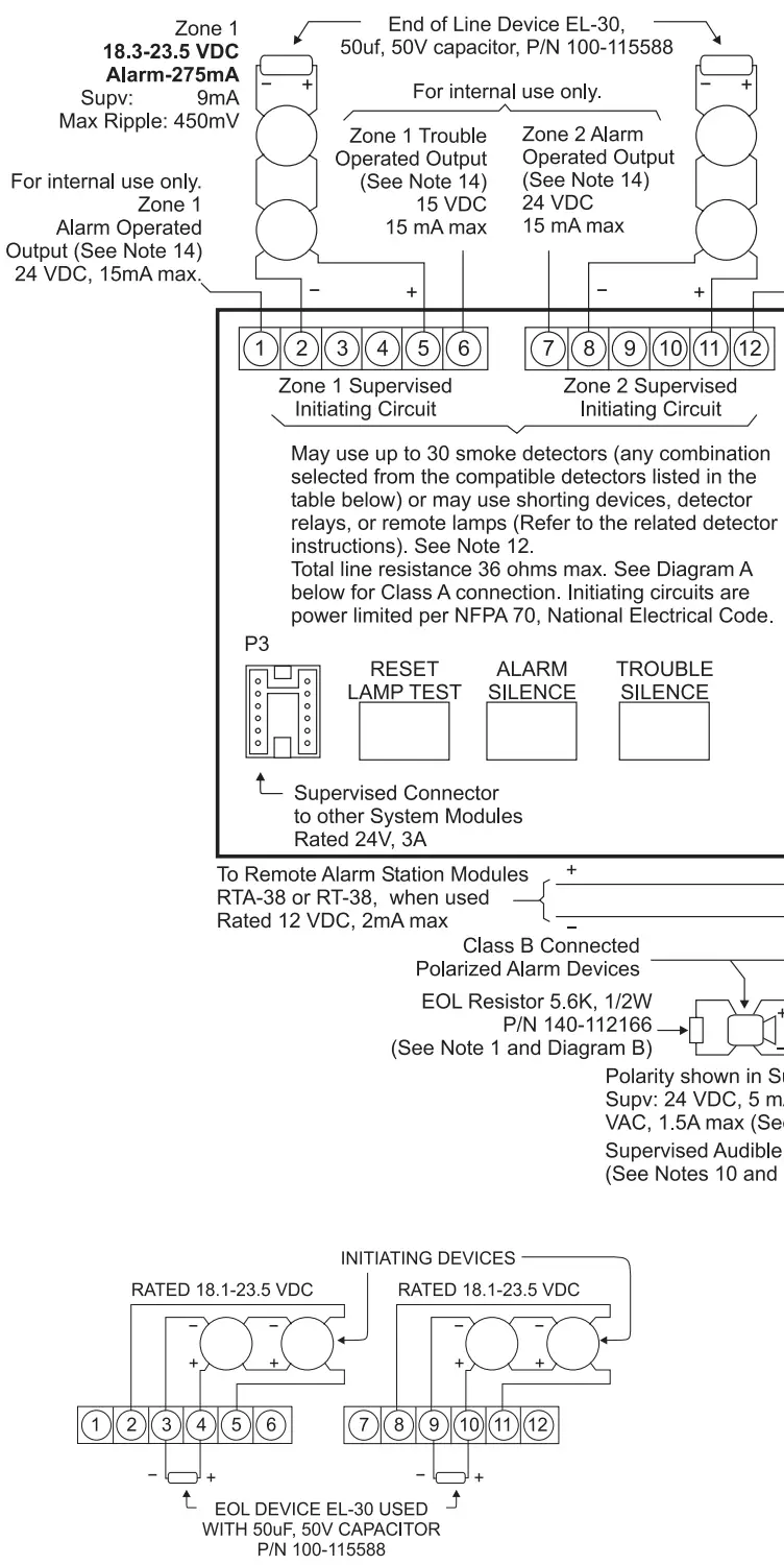 SIEMENS Cp-35 System 3 Universal Alarm Control Unit - Displays Power Supply diagram 1