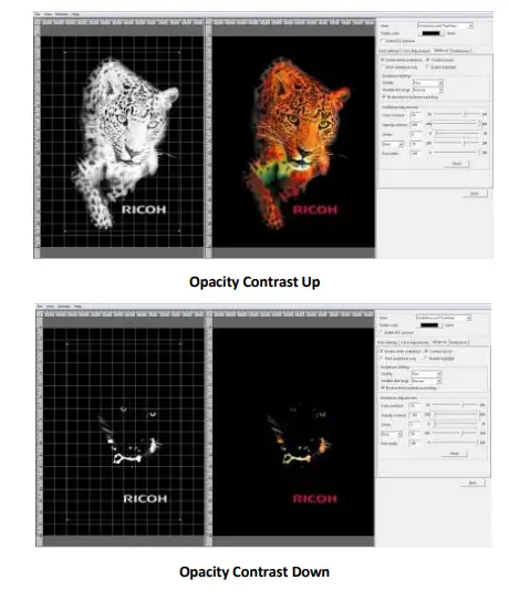 RICOH Ri 1000 Direct to Garment Printers-Color Contrast Slider Up1
