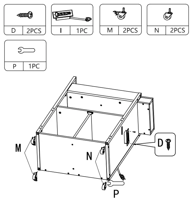 JAXPETY MR11Y0252 Wood Salon Trolley Cart - Hardwere 13