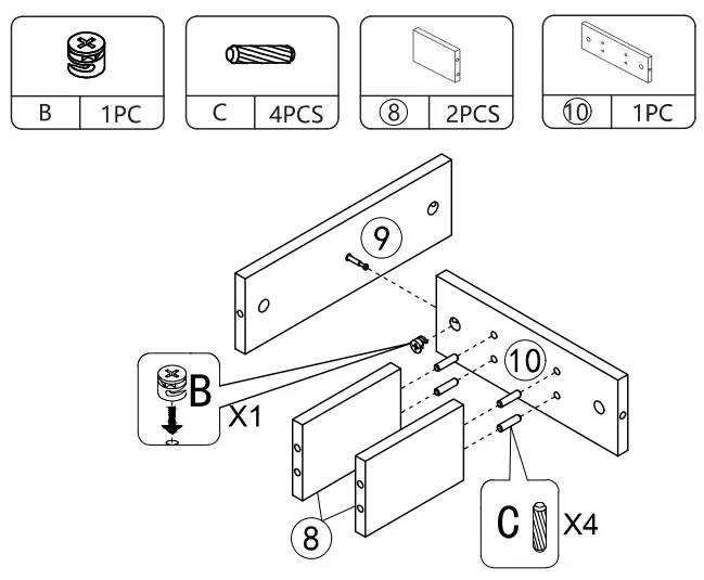 JAXPETY MR11Y0252 Wood Salon Trolley Cart - Hardwere 4