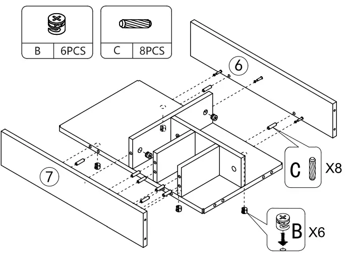 JAXPETY MR11Y0252 Wood Salon Trolley Cart - Hardwere 6