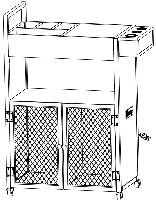 JAXPETY MR11Y0252 Wood Salon Trolley Cart