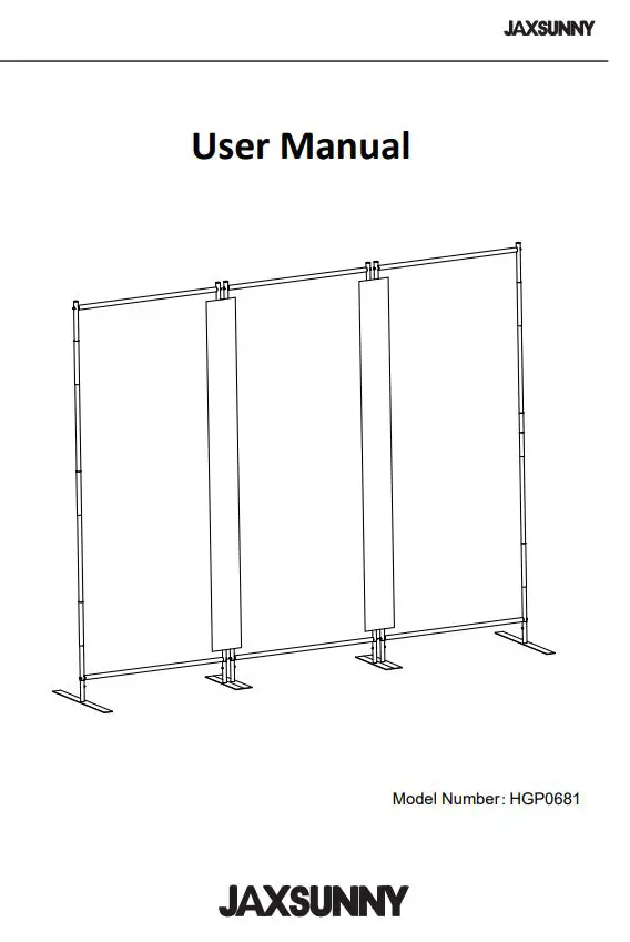 JAXSUNNY HG61K1199 Brown 3 Panel Room Divider Folding Privacy Screen User Manual