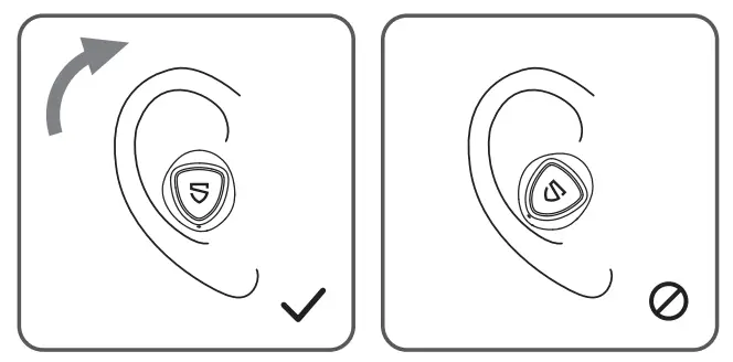 SOUNDPEATS Sonic Earbuds In-Ear Bluetooth Headphones -- Wearing