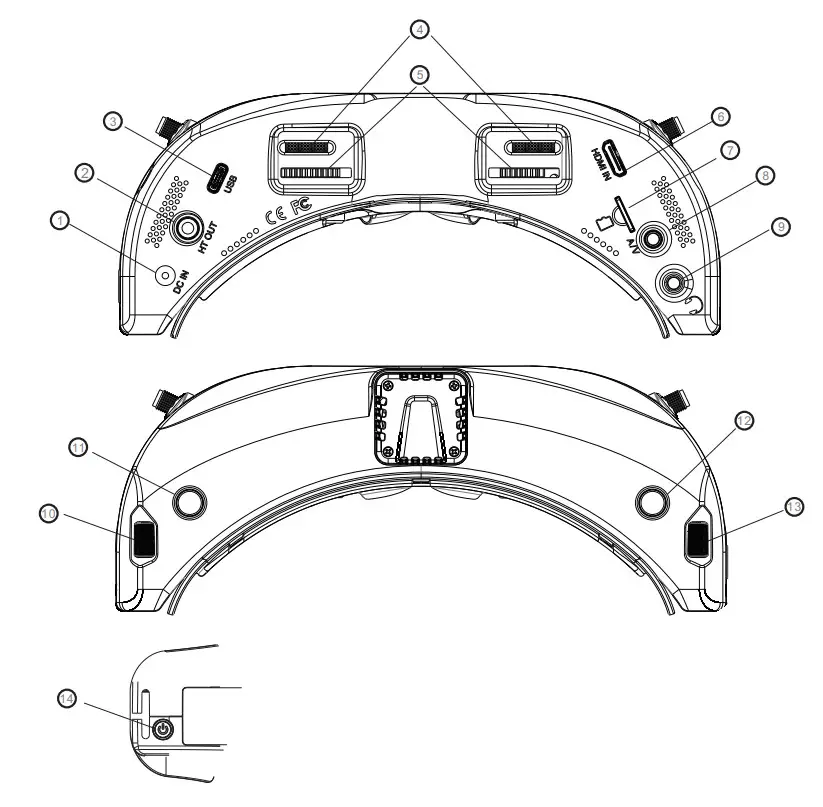 EACHINE EV300O 3D Goggles - Diagram