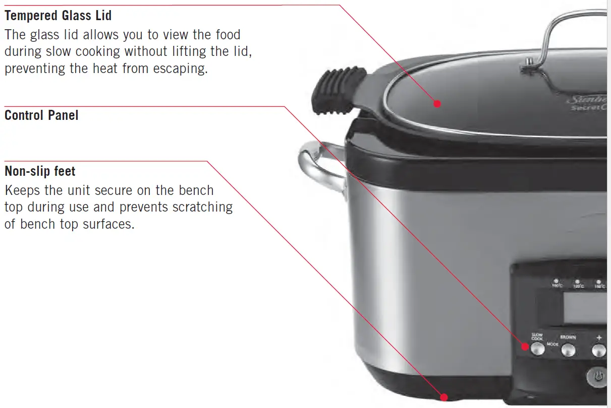 Sunbeam SecretChef Sear and Slow Cooker HP8555 features