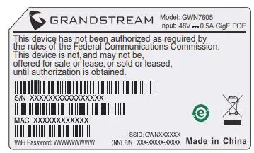 GRANDSTREAM Wi-Fi Access Point GWN7605 Installation Guide - CONNECT TO GWN7605 DEFAULT Wi-Fi NETWORK