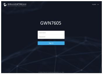 GRANDSTREAM Wi-Fi Access Point GWN7605 Installation Guide - Enter username and password to login