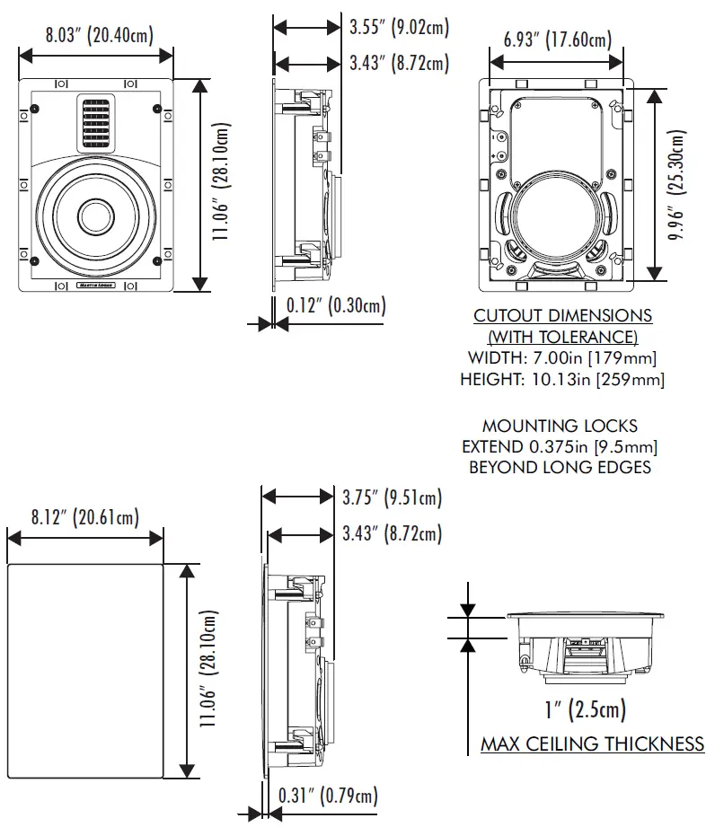 Motion MartinLogan Motion White In-Wall Speaker SPECIFICATION-1