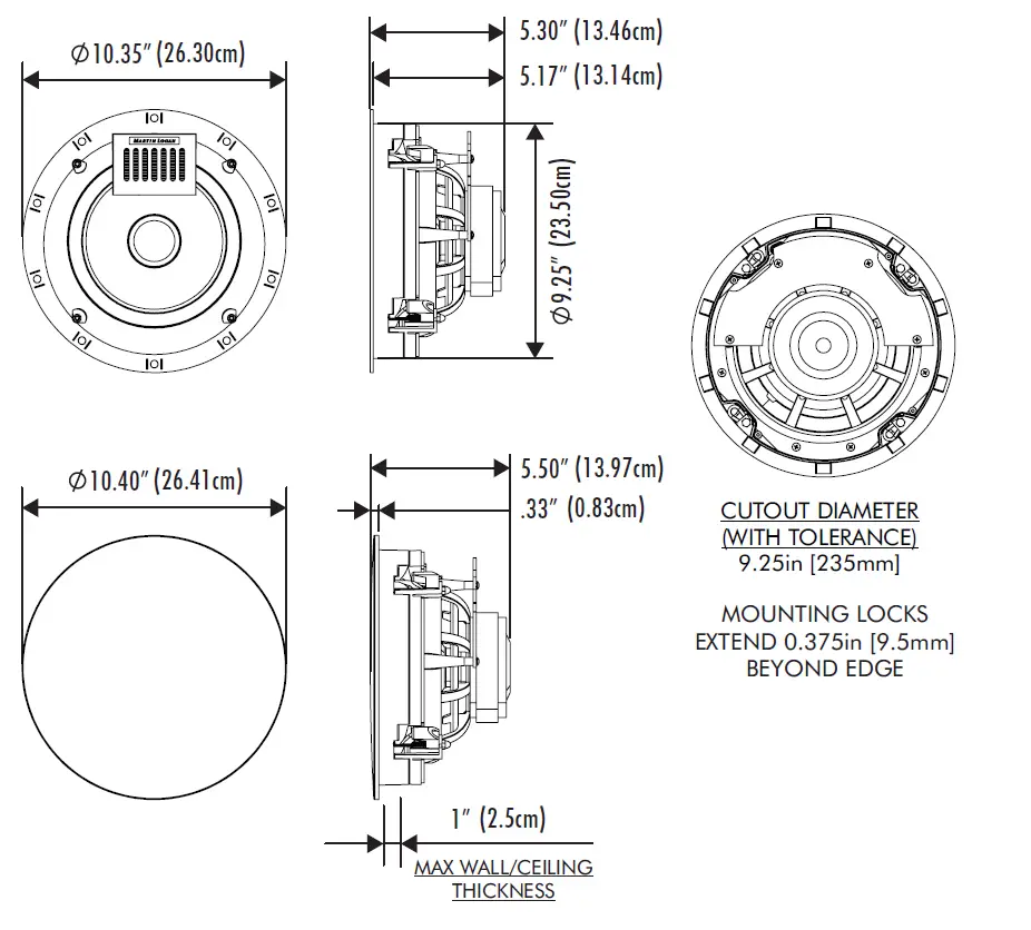 Motion MartinLogan Motion White In-Wall Speaker SPECIFICATION-2