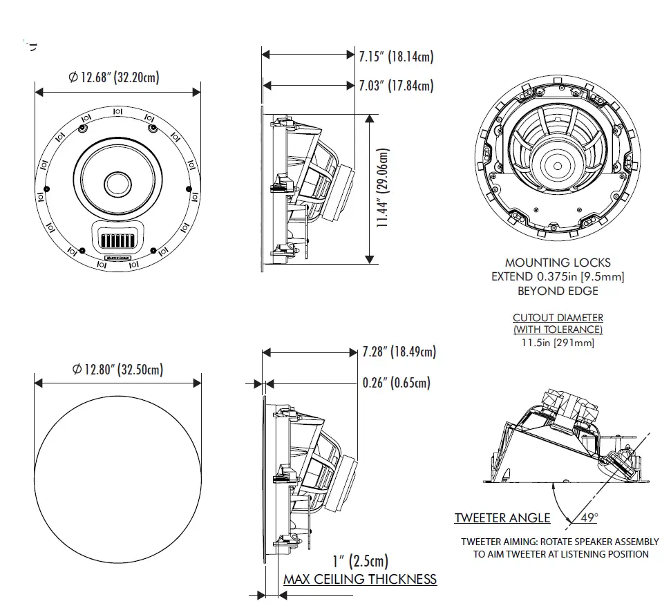 Motion MartinLogan Motion White In-Wall Speaker SPECIFICATION-3