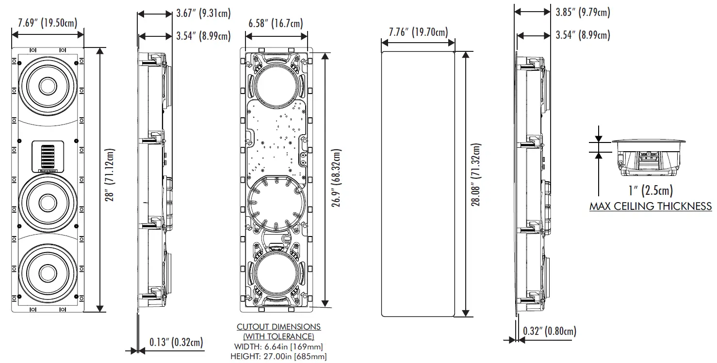 Motion MartinLogan Motion White In-Wall Speaker SPECIFICATION-5