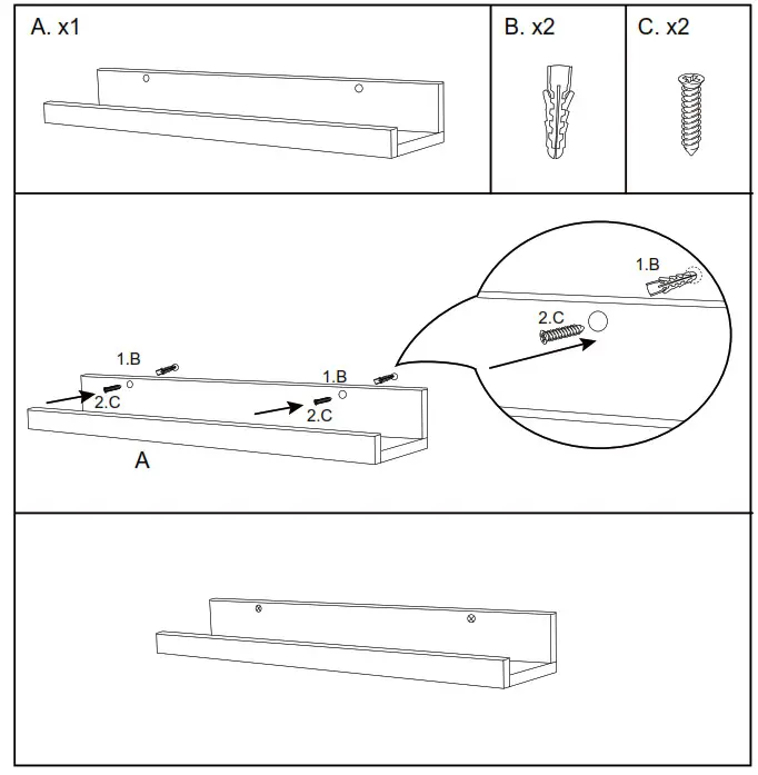kmart 42963721 1M Oak Look Picture Rail