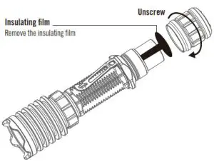 OLIGHT Warrior X Pro Version II - BATTERY INSTALLATION
