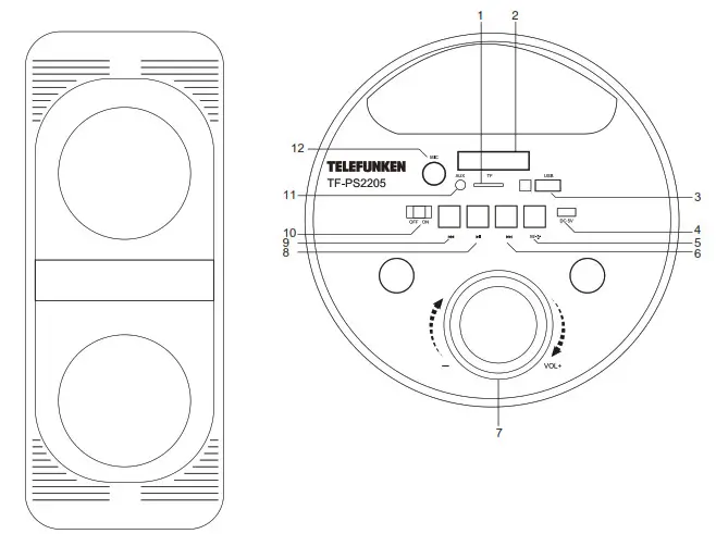 TELEFUNKEN Portable Mini Music System- Description