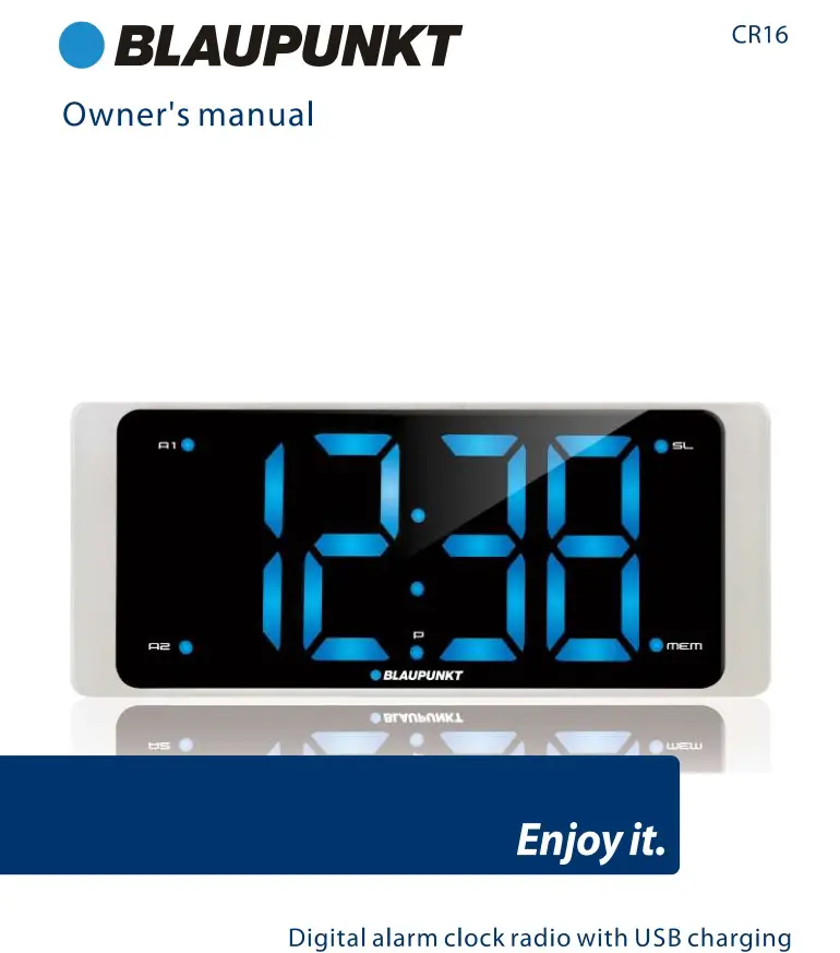 BLAUPUNKT Digital alarm clock radio with USB charging Owner's Manual