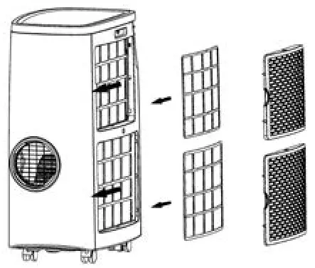 Dimplex DCP11MULTI Multidirectional Portable Air Conditioner - below diagram