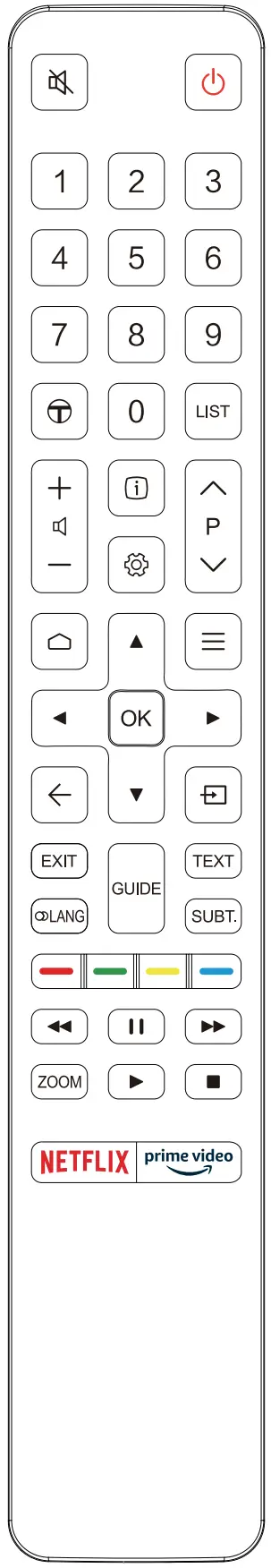 TCL 43p725 43 Inch UHD TV - Remote