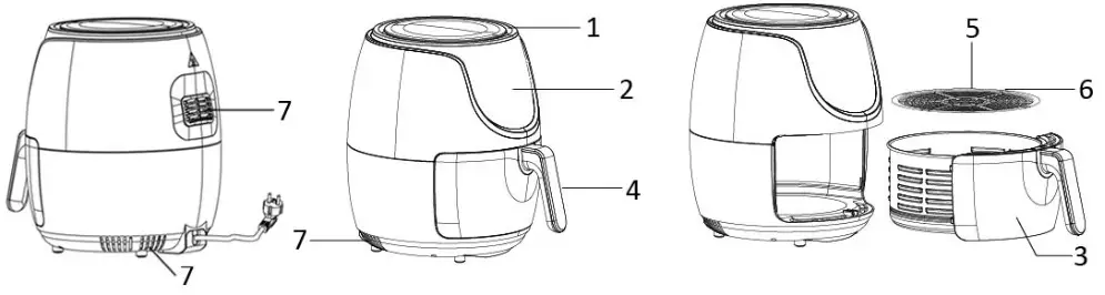 emerio AF 125927 Smart Fryer - Air inlet.