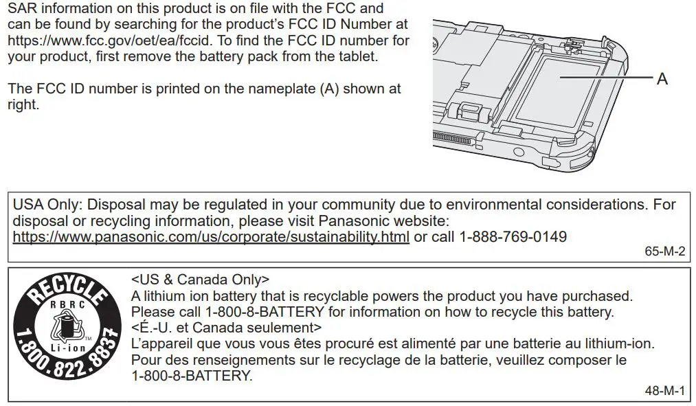 Panasonic FZ-G2 Series Personal Computer Instruction Manual - About FCC ID Number