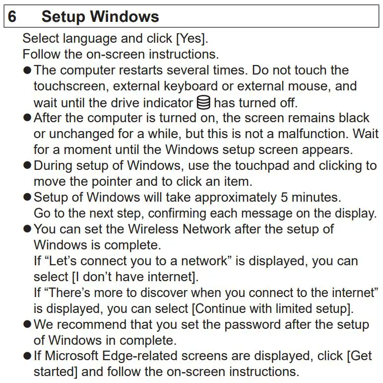 Panasonic FZ-G2 Series Personal Computer Instruction Manual - First-time Operation