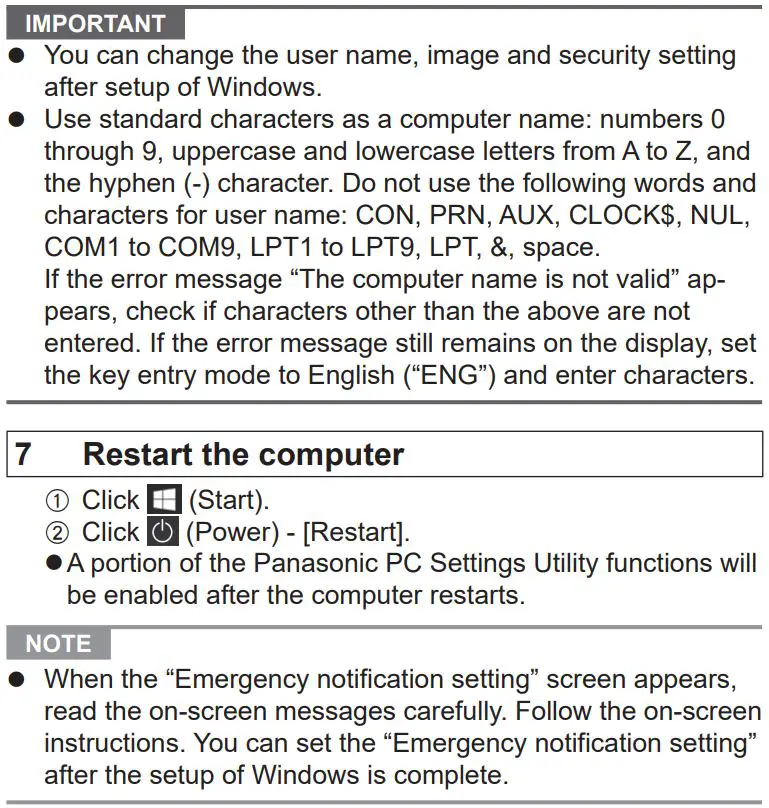 Panasonic FZ-G2 Series Personal Computer Instruction Manual - First-time Operation