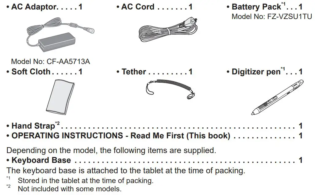Panasonic FZ-G2 Series Personal Computer Instruction Manual - Preparation