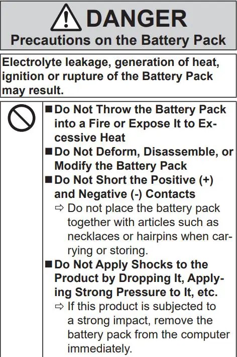Panasonic FZ-G2 Series Personal Computer Instruction Manual - Safety Precautions