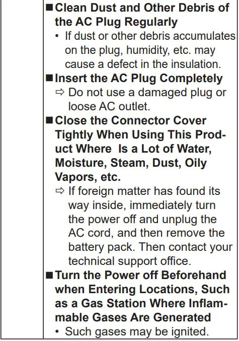 Panasonic FZ-G2 Series Personal Computer Instruction Manual - Safety Precautions
