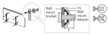 SAMSUNG UN32J4000 4000 LED TV User Manual - Installing the Wall Mount Kit