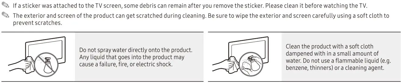 SAMSUNG UN32J4000 4000 LED TV User Manual - Storage and Maintenance