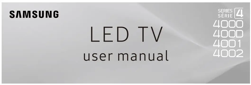 SAMSUNG UN32J4000 4000 LED TV User Manual