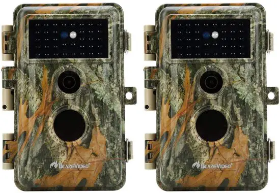 BLAZEVIDEO A252 2-Pack Outdoor Camo No Glow Game & Deer Trail Cameras